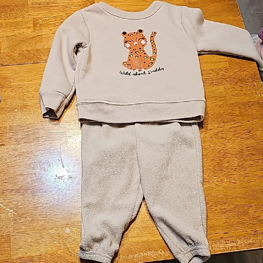 Wild About Daddies Beige Kids Bottoms Set